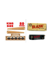 Load image into Gallery viewer, Zig Zag king size Unbleached Cone(50, 100, 200, 300, 500)+raw king size cone Shooter filler