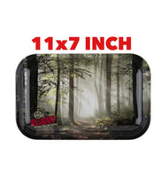 Load image into Gallery viewer, RAW rolling metal tray 11”x7”(forest )+cone filler herb grinder storage 3 in 1