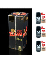 Load image into Gallery viewer, RAW BLACK 1 1/4 size cone FULL BOX 900+3X M glass jar UV smell proof+3X boveda