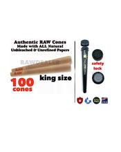 Load image into Gallery viewer, Raw cone King Size classic pre Rolled Cone(100 PK)+smell proof tube