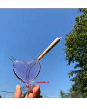 Load image into Gallery viewer, RAW Three Tree Cone Case Smell Proof Pouch+glass pink heart water bubbler pipe