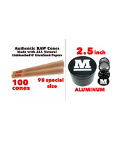 Load image into Gallery viewer, RAW classic 98 special Size Cone + raw aluminum large 2.5inch grinder