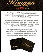 Load image into Gallery viewer, Kingpin X RAW Collab Mafioso Rolling Tray + M glass jar uv smell proof+boveda