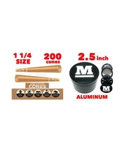 Load image into Gallery viewer, Zig Zag 1 1/4 size Unbleached Cone+aluminum large size 2.5 inch grinder