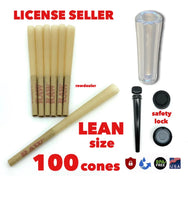 Load image into Gallery viewer, raw classic LEAN size pre-rolled cone w filter(100 pack)+GLASS CONE tip+tube