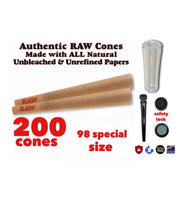Load image into Gallery viewer, RAW Classic 98 special Size Pre-Rolled Cone (50, 100, 200, 300, 400, 500)+ glass cone tip+doob tube