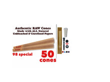Load image into Gallery viewer, RAW 98 special Size Cone (50, 100, 200, 300, 400, 500) + glass tip + tube