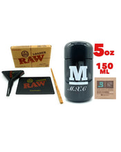 Load image into Gallery viewer, raw LEAN 1 1/4 size cone loader+M glass herb stash jar UV smell proof+boveda