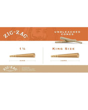 Load image into Gallery viewer, Zig Zag 1 1/4 size Unbleached Cone(200pk, 100pk,50pk)+M glass herb jar UV smell proof+boveda
