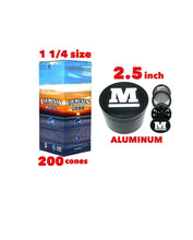 Load image into Gallery viewer, elements organic rice cone 1 1/4 size + aluminum large 2.5inch grinder