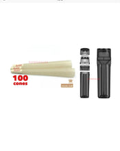Load image into Gallery viewer, RAW organic hemp king size cone(200pk, 100pk, 50pk)+cone herb grinder filler storage 3in1