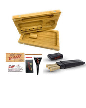 Load image into Gallery viewer, bamboo backflip rolling tray+ RAW cone king 98 loader+RAW three tree cone case