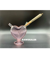 Load image into Gallery viewer, RAW Three Tree Cone Case Smell Proof Pouch+glass pink heart water bubbler pipe