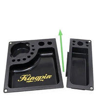 Load image into Gallery viewer, raw rolling kingpin X Collab Mafioso Rolling Tray+glass knuckle cone bubbler pip