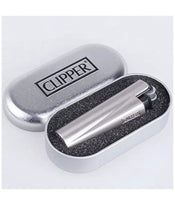 Load image into Gallery viewer, Clipper Shiny full Metal lighter Refillable ( Gold/Silver) + clipper box+raw three tree case