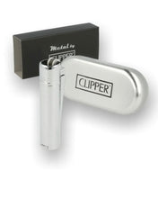 Load image into Gallery viewer, Clipper Shiny full Metal lighter Refillable ( Gold/Silver) + clipper box+raw three tree case
