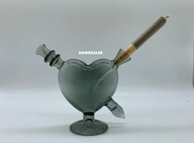 Load image into Gallery viewer, fashion glass pink heart water cone bubbler pipe fit for raw zig zag cone