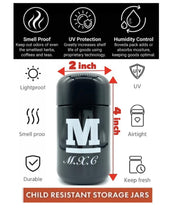 Load image into Gallery viewer, raw cone wallet zipper case +M glass herb stash jar UV smell proof + boveda