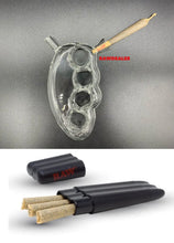 Load image into Gallery viewer, Glass Knuckle Bubbler raw cone holder +raw three tree cone case