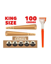 Load image into Gallery viewer, Zig Zag KING size Unbleached pre rolled Cone (200pk, 100pk, 50pk) +cone loader filler maker