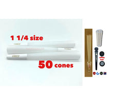Load image into Gallery viewer, vibes hemp pre rolled cone 1 1/4 size +glass cone tip+ smell proof tube