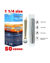 Load image into Gallery viewer, ELEMENTS organic cone 1 1/4 size(50pk, 100pk, 200pk, 300pk, 500pk)+ALUMINUM sealed smell water proof tube