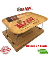 Load image into Gallery viewer, RAW Metal Rolling Tray XXL LARGE with folding leg 20x15 Inch. With certificates