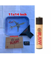 Load image into Gallery viewer, raw large rolling metal tray+raw tray crump catcher+raw lighter