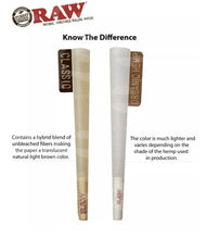 Load image into Gallery viewer, RAW organic hemp king size pre rolled cone (100 packs)+philadelphia safety tub