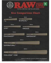 Load image into Gallery viewer, raw classic LEAN size pre-rolled cone w filter(100 pack)+GLASS CONE tip+tube