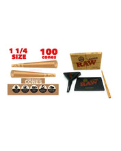 Load image into Gallery viewer, Zig Zag 1 1/4 size Unbleached Cone(200PK, 100PK, 50PK)+raw 1 1/4 cone loader