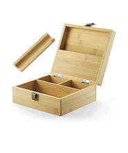 Load image into Gallery viewer, RAW large rolling metal tray 11”x14”(flight )+bamboo large stash handmade box