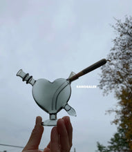 Load image into Gallery viewer, fashion glass pink heart water cone bubbler pipe fit for raw zig zag cone