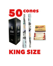 Load image into Gallery viewer, benji $100 bill pre rolled cone w tip king size(100PK, 50PK)+raw wood matches
