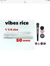 Load image into Gallery viewer, vibes RICE pre rolled cone 1 1/4 size made france+phily smell proof tube