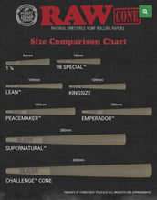 Load image into Gallery viewer, raw cone LEAN size pre-rolled cone + 3X GLASS CONE HOLDER TIP