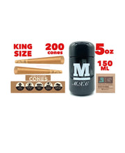 Load image into Gallery viewer, Zig Zag King size Unbleached Cone(200pk, 100pk,50pk)+M glass herb jar UV smell proof+boveda