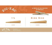 Load image into Gallery viewer, Zig Zag 1 1/4 size Unbleached Cone+aluminum large size 2.5 inch grinder