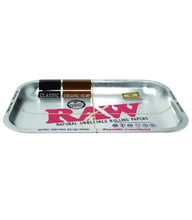Load image into Gallery viewer, RAW rolling metal tray 11”x7”(SILVER )+cone filler herb grinder storage 3 in 1