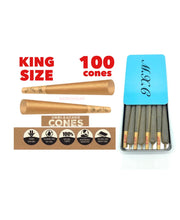 Load image into Gallery viewer, Zig Zag KING size Unbleached Cone (200Pack)+steel slide lock cone holder case