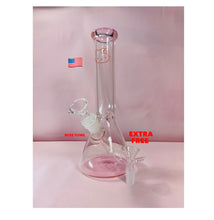 Load image into Gallery viewer, 10" inch Pink Hello Kitty Bong Glass Water Pipe with 2X 14mm bowl