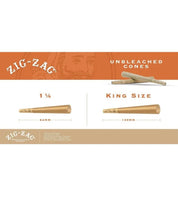 Load image into Gallery viewer, Zig Zag 1 1/4 size Unbleached Cone(50, 100, 200, 300, 400, 500)+raw 1 1/4 size cone 6 six Shooter filler