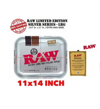 Load image into Gallery viewer, RAW large rolling metal tray 11”x14”(flight )+bamboo large stash handmade box