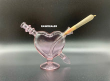 Load image into Gallery viewer, fashion glass pink heart water cone bubbler pipe fit for raw zig zag cone