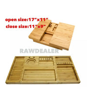 Load image into Gallery viewer, Triple flip bamboo magnet rolling foldable tray