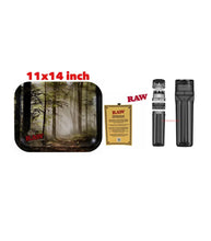 Load image into Gallery viewer, RAW large metal tray 11”x14” + cone filler herb grinder storage 3 in 1