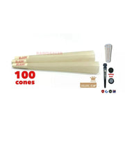 Load image into Gallery viewer, RAW cone organic hemp king size cone(50pk, 100pk, 200pk, 300pk, 500pk) + tube+glass tip