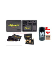 Load image into Gallery viewer, Kingpin X RAW Collab Mafioso Rolling Tray + M glass jar uv smell proof+boveda