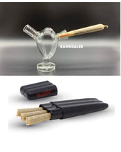 Load image into Gallery viewer, RAW Three Tree Cone Case Smell Proof Pouch+glass water bubbler smoke pipe