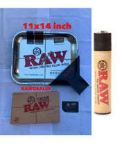 Load image into Gallery viewer, raw large rolling metal tray+raw tray crump catcher+raw lighter